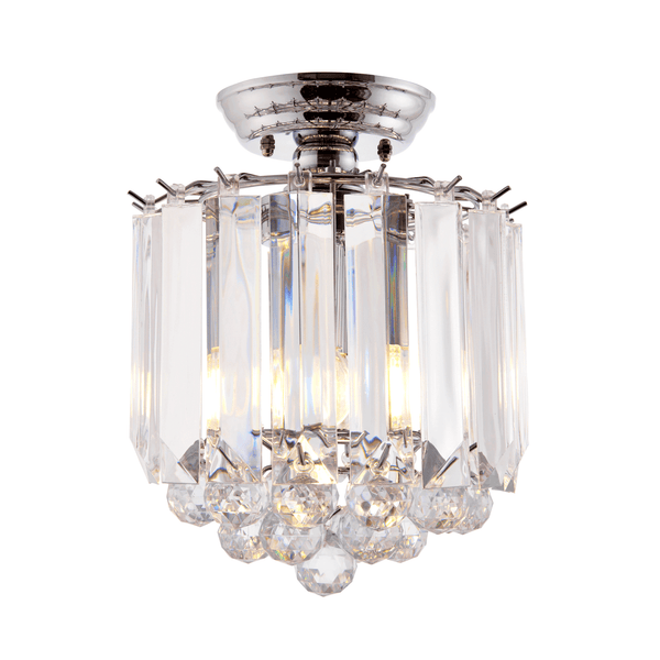 Fargo 2 Light Clear Acrylic Crystal Drop Flush Ceiling Light