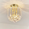 Fargo 2 Light Clear Acrylic Crystal Drop Brass Flush Ceiling Light