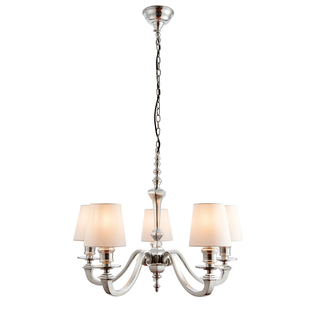 Finsbury 5 Arm Pendant in Polished Cast Aluminium