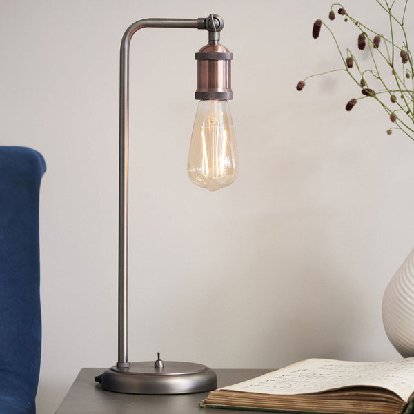 Hal Large Copper and Pewter Table Lamp