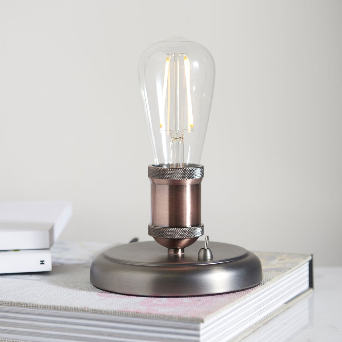 Hal Pewter and Copper Table Top Lamp