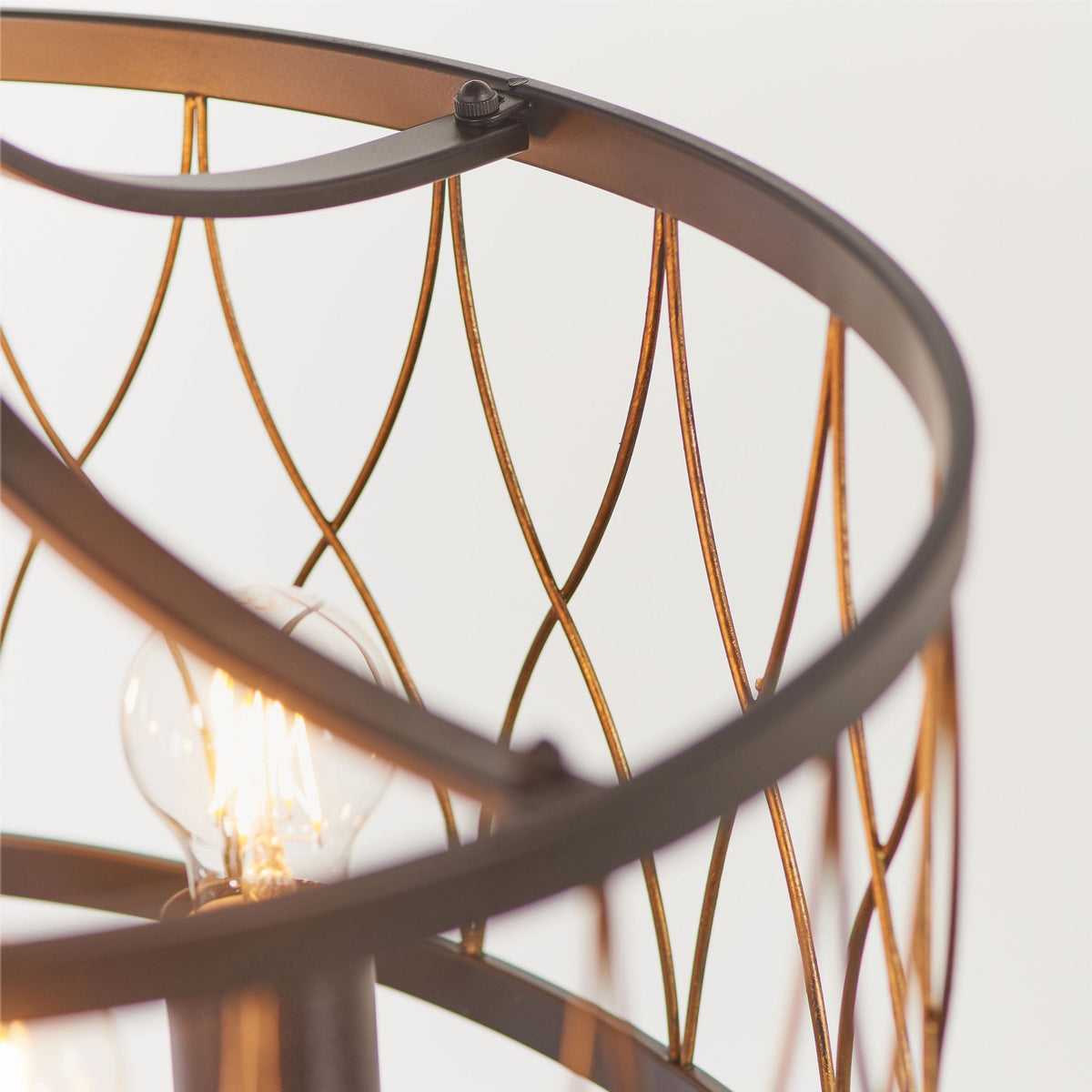 Heston 5 Light Matt Black and Rustic Bronze Pendant Light