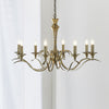 Kora Eight Light Chandelier or Semi Flush Light in Antique Brass