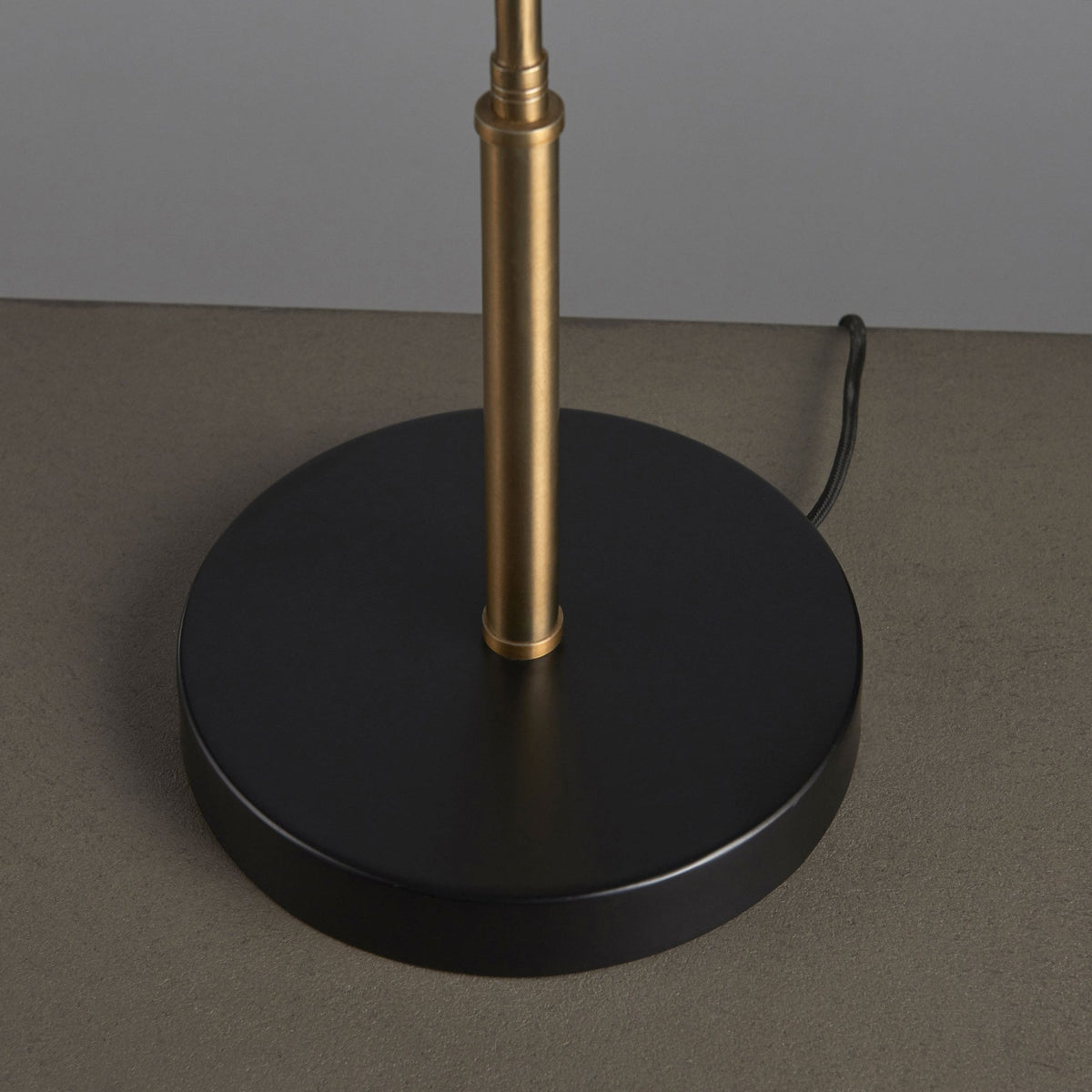 Largo Task Table Lamp in Aged Satin Brass and Satin Black