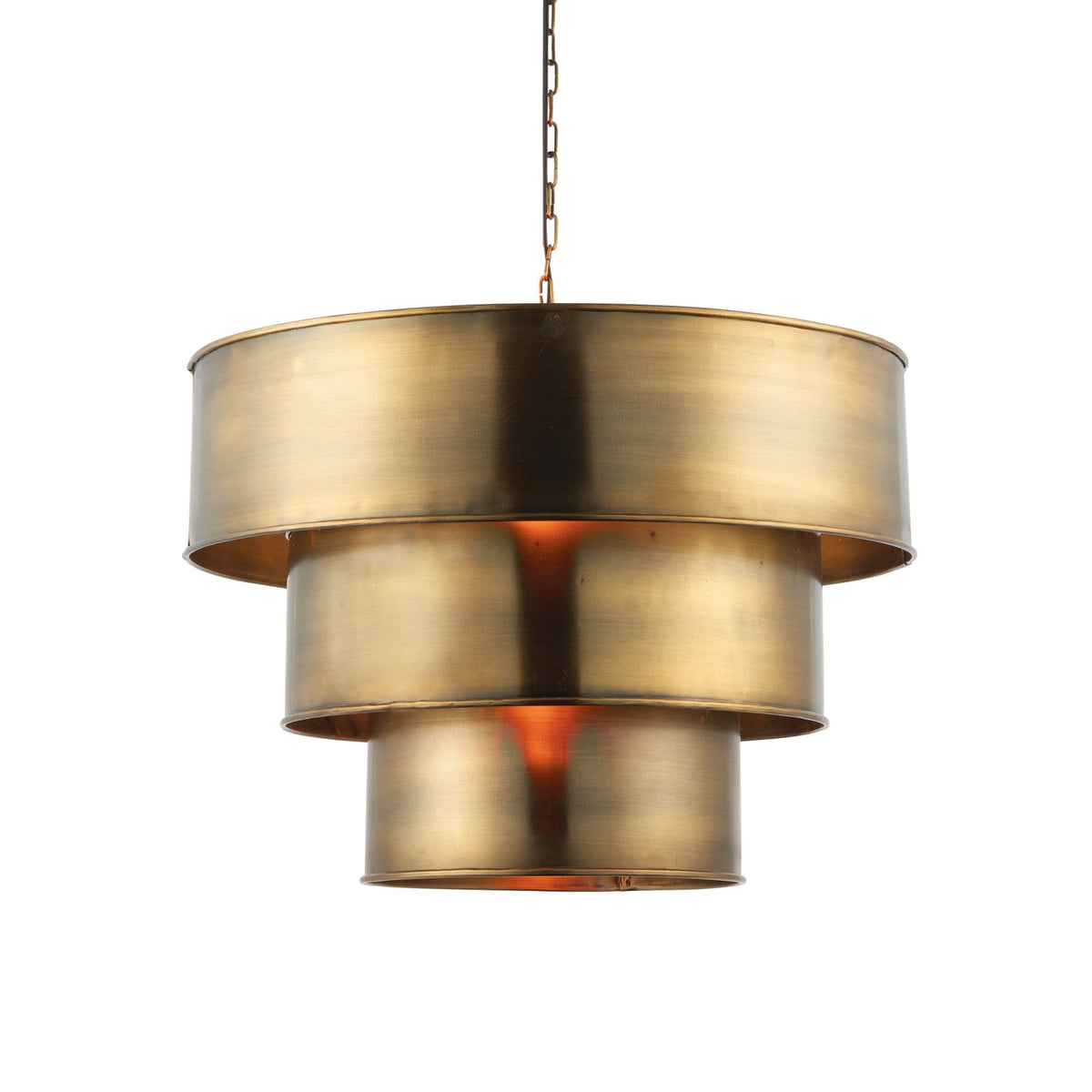 Morad Tiered Pendant Light in Aged Brass