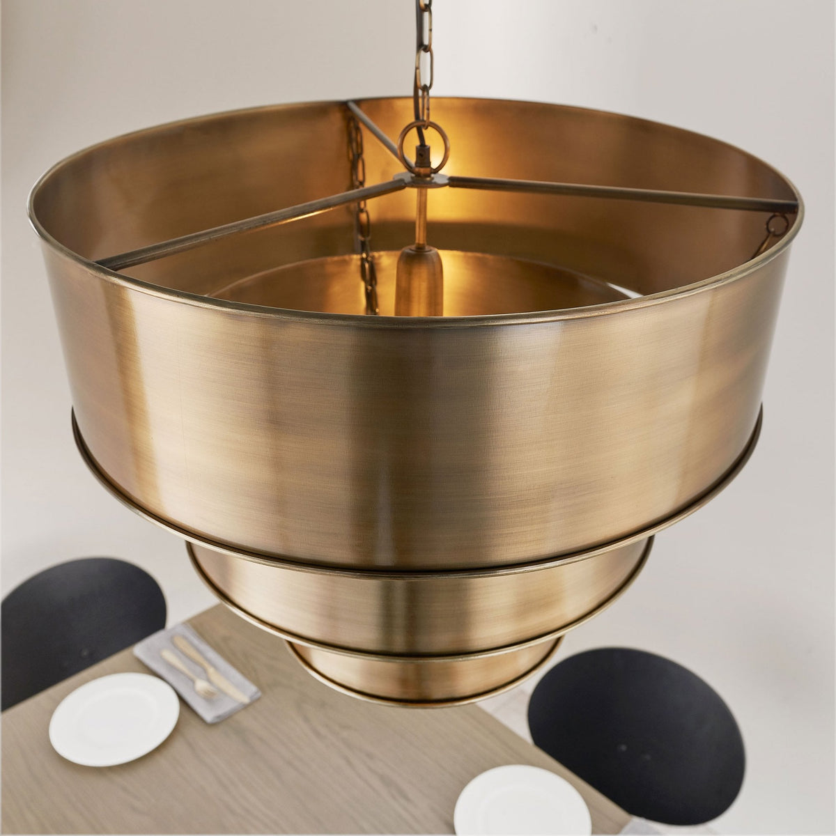 Morad Tiered Pendant Light in Aged Brass