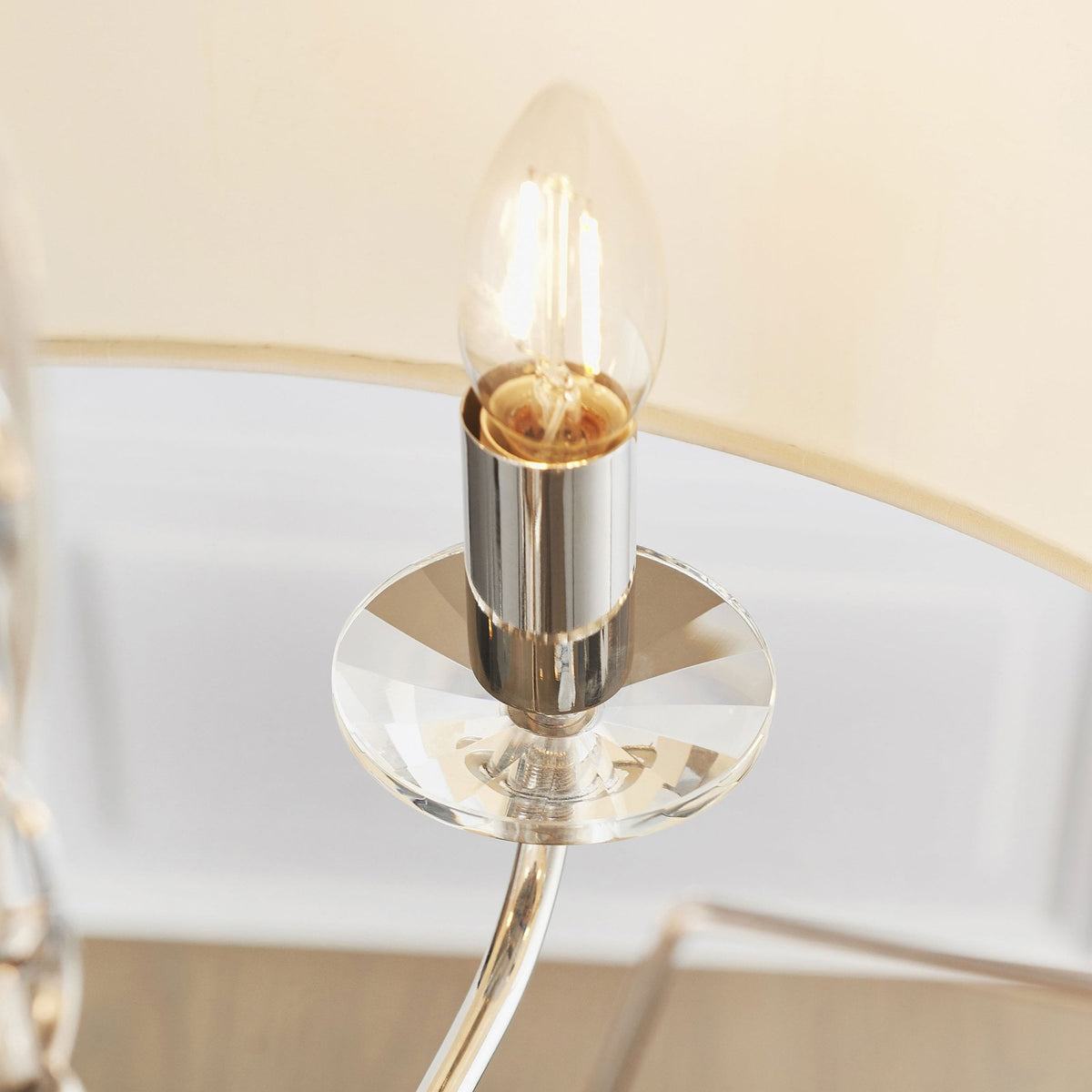 Nixon Six Light Pendant in Nickel with Vintage White Shade