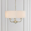 Nixon Three Light Pendant in Brass with Vintage White Shade