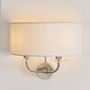 Nixon 2 Light Bright Nickel and Crystal Wall Light with Vintage White Shade