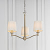 Ortona 3 Arm Pendant in Matt Antique Brass and White Shades