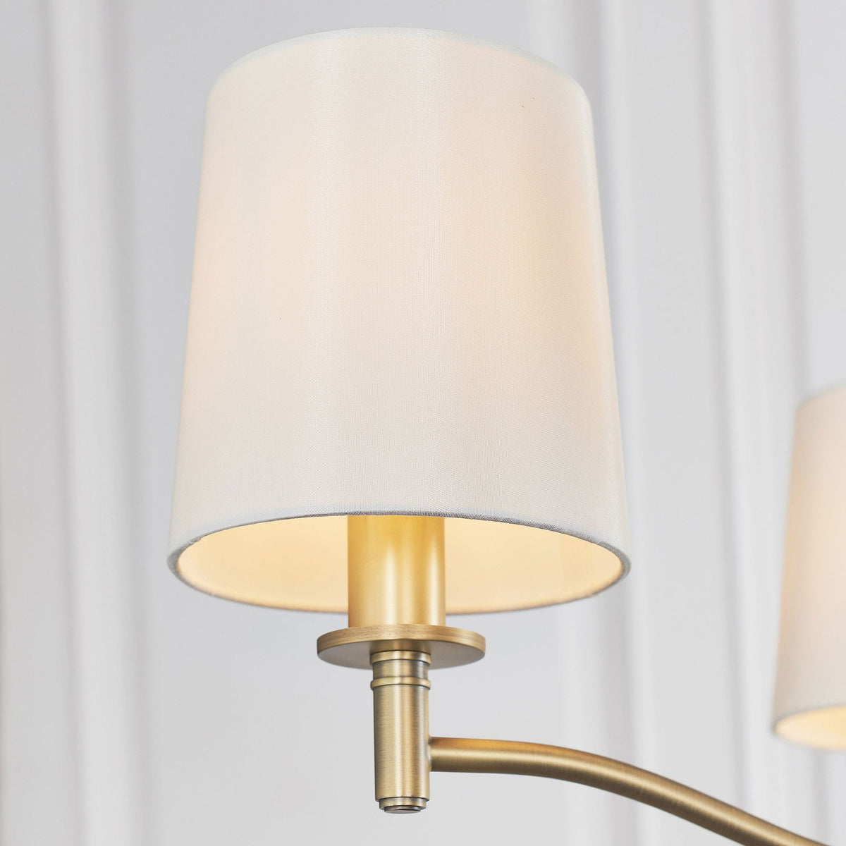 Ortona 3 Arm Pendant in Matt Antique Brass and White Shades