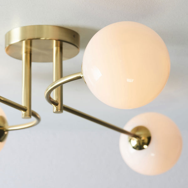 Otto 4lt Semi Flush Ceiling Light in Brushed Brass