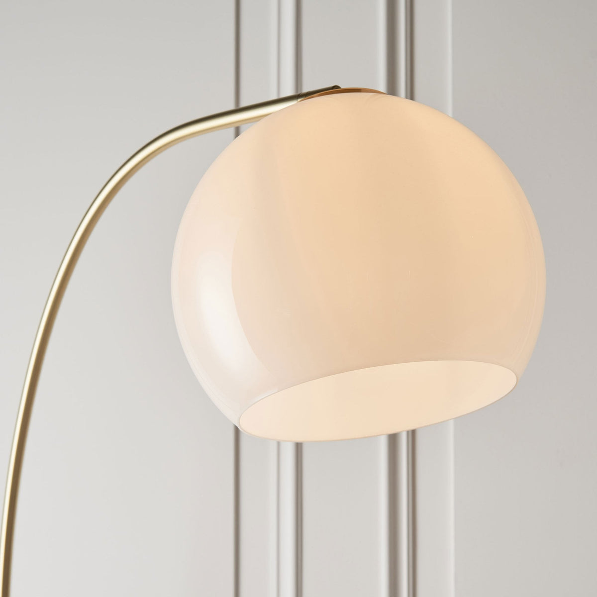 Otto Floor Lamp in Antique Brass with a White and Grey Marble Base