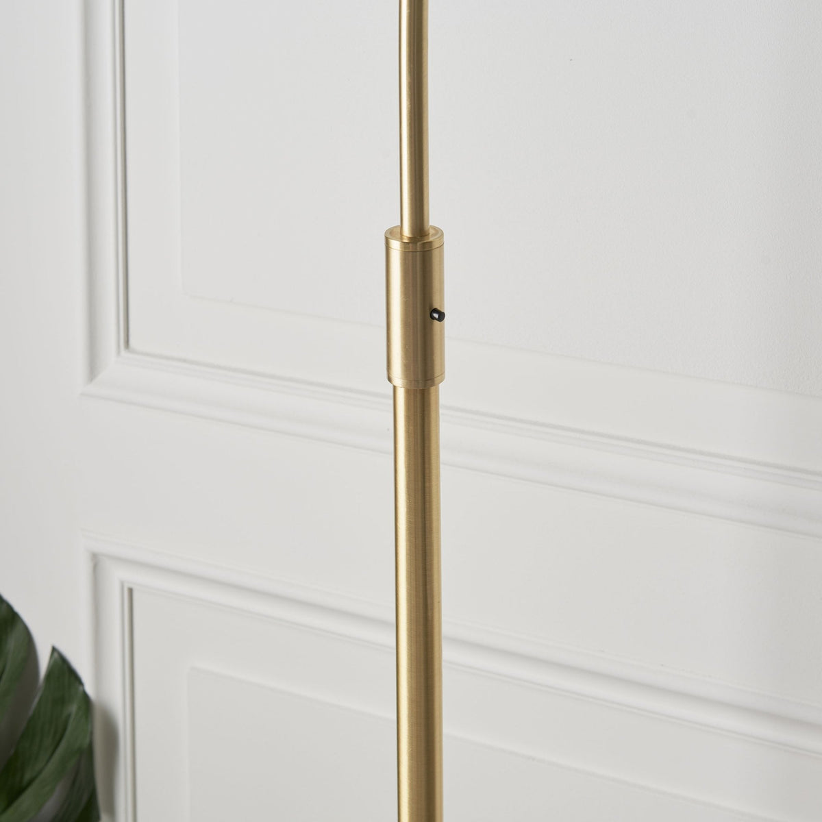 Otto Floor Lamp in Antique Brass with a White and Grey Marble Base