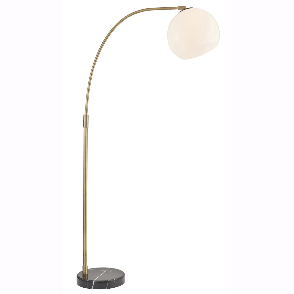 Otto Floor Lamp in Antique Brass with a Black Marble Base