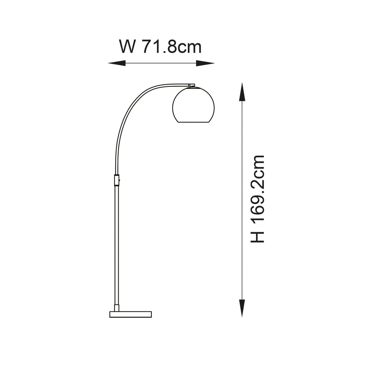 Otto Floor Lamp in Antique Brass with a Black Marble Base