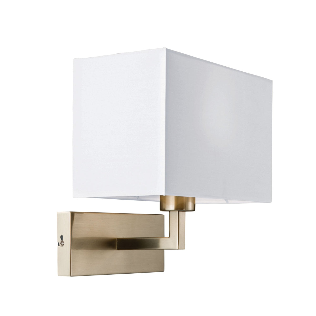 Piccolo Wall Light in Satin Nickel with White Shade