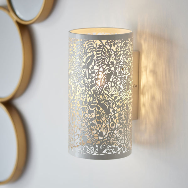 Secret Garden Cut Out Wall Light in Matt Ivory