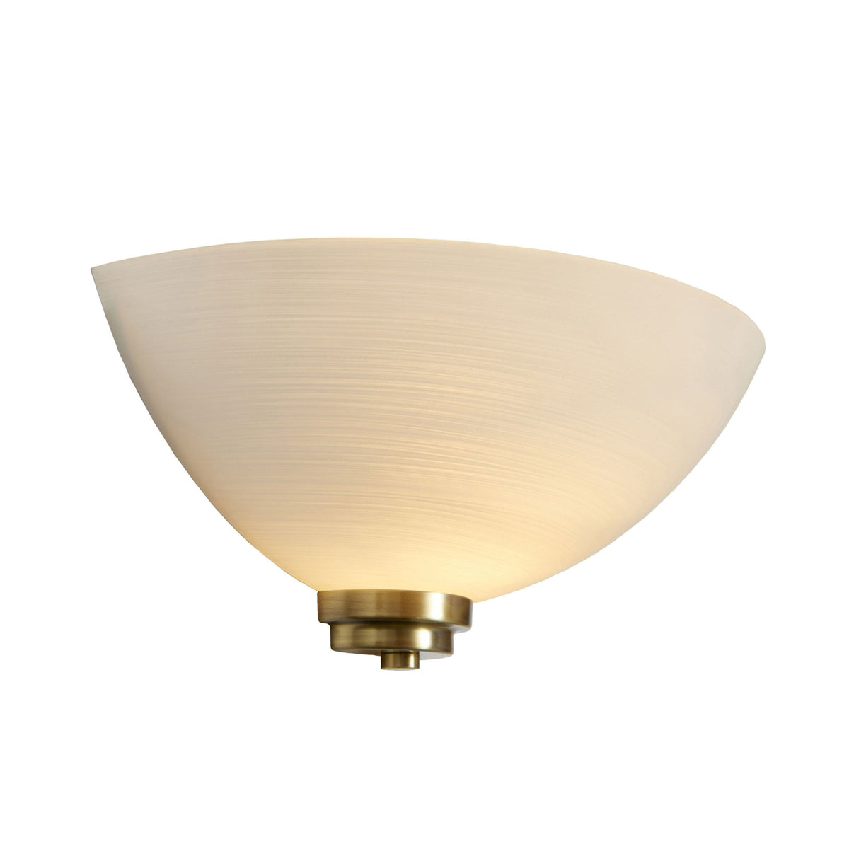 Welles Antique Brass Wall Light With White Glass Shade