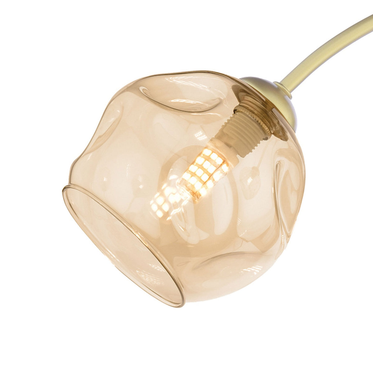Izzy 4 Light Semi-Flush Ceiling Light In Gold With Champagne Dimpled Glass Shades