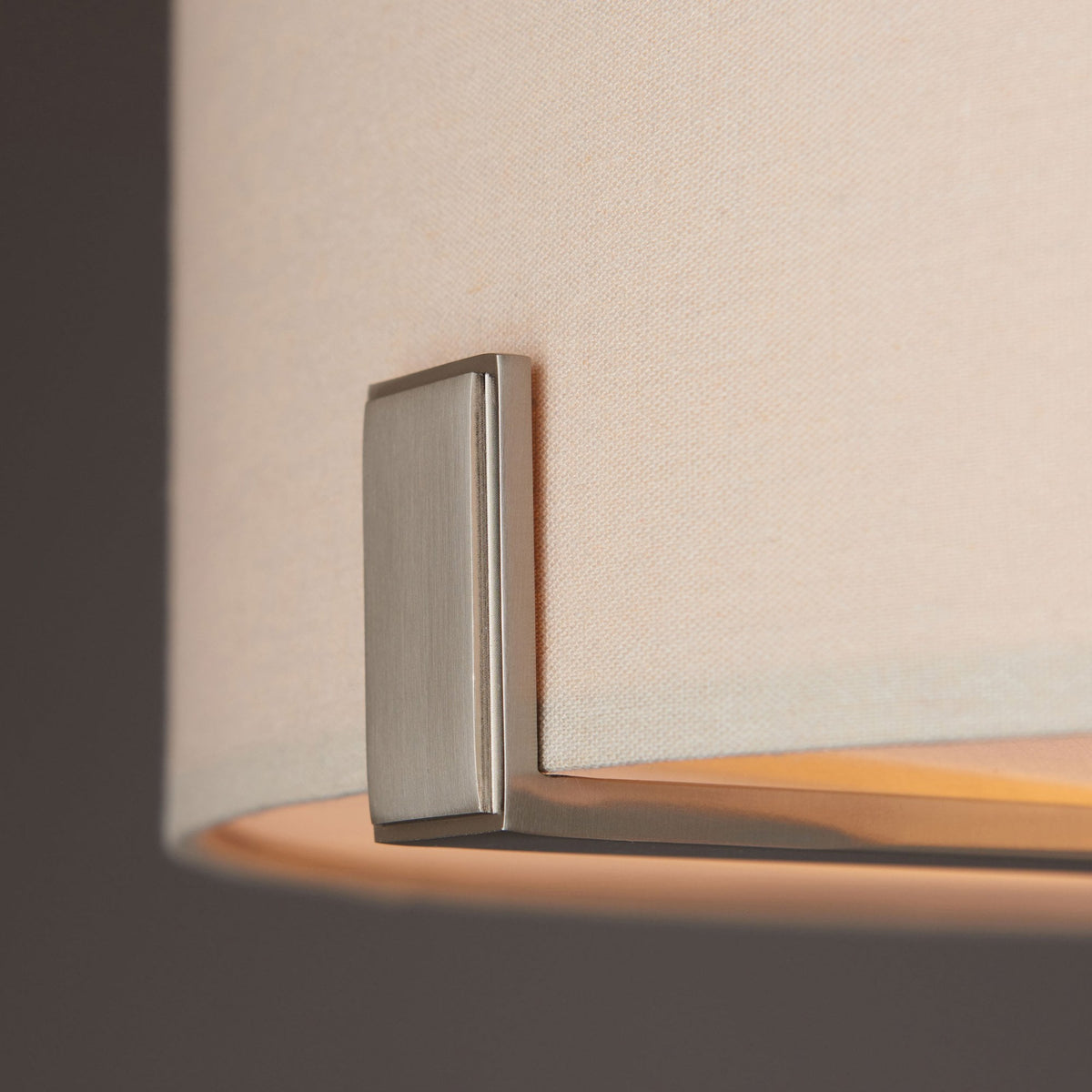 Hayfield 3lt Pendant in Satin Nickel with Off White Shade