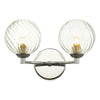 Izzy Twin Wall Light in Polished Chrome With Clear Twisted Glass Shades