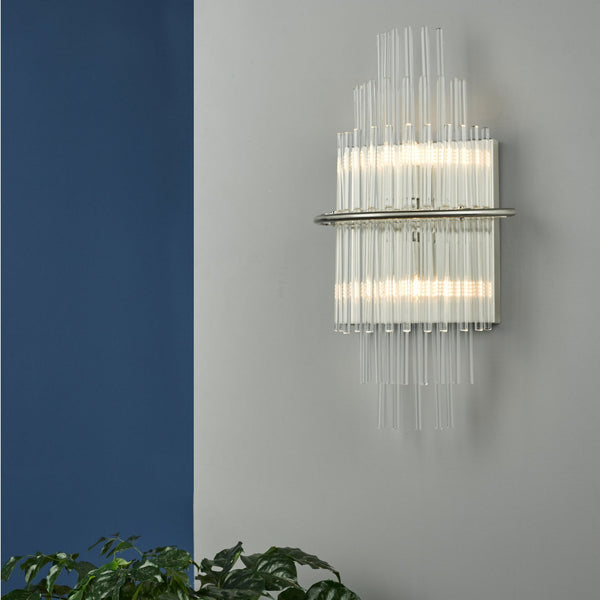 Lukas Wall Light In Polished Chrome & Clear Glass