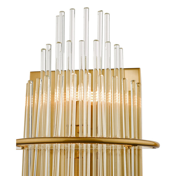 Lukas Wall Light In Antique Gold & Clear Glass