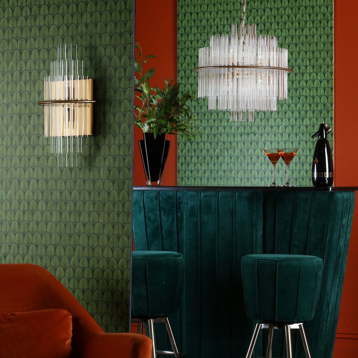 Lukas Wall Light In Antique Gold & Clear Glass