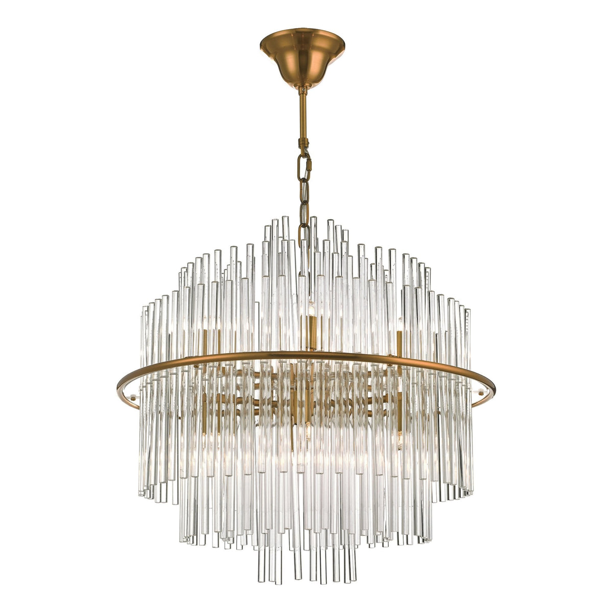 Lukas Pendant In Antique Gold & Clear Glass