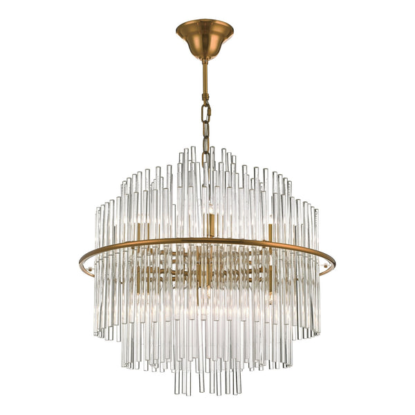 Lukas Pendant In Antique Gold & Clear Glass