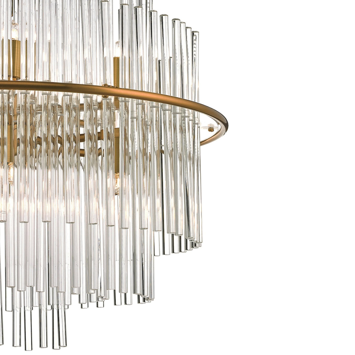 Lukas Pendant In Antique Gold & Clear Glass