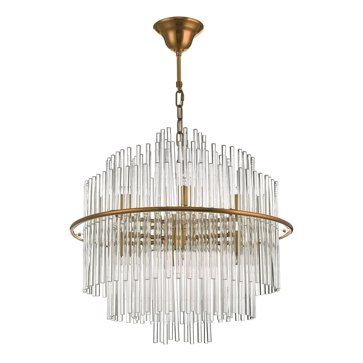 Lukas Pendant In Antique Gold & Clear Glass