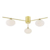 Jasper 3 Light Semi Flush Fitting In Satin Gold With Opal Glass Shades