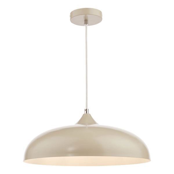 Kaelan Pendant In Taupe With Polished Chrome Detail