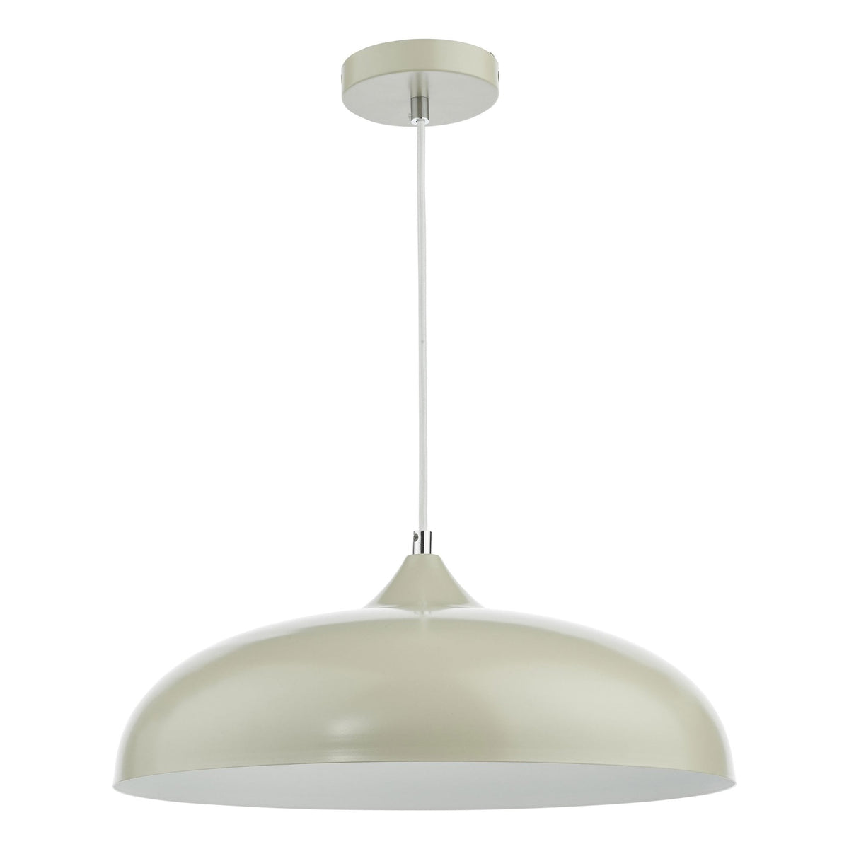 Kaelan Pendant In Taupe With Polished Chrome Detail