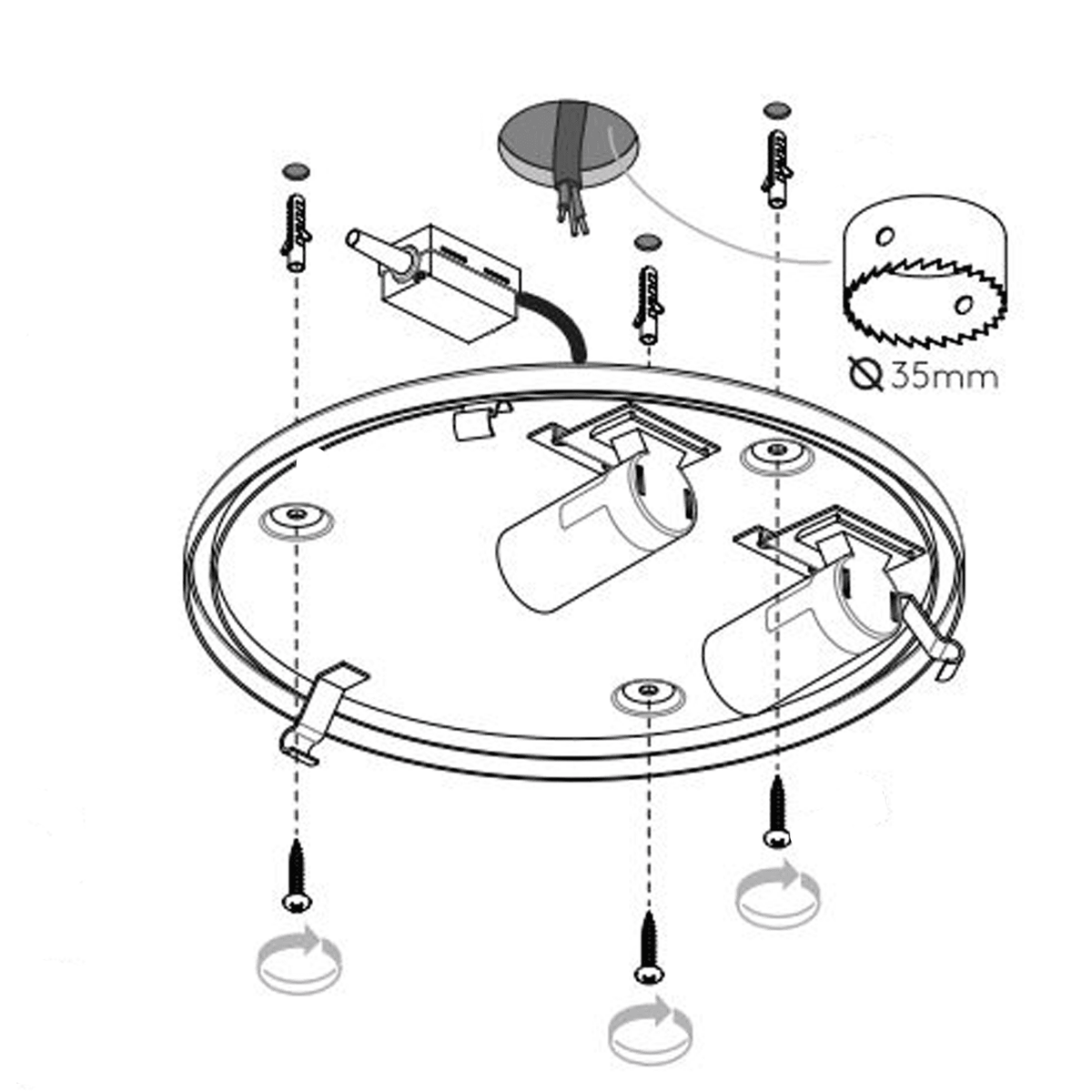 Denia IP44 Bathroom Ceiling Light in Polished Chrome