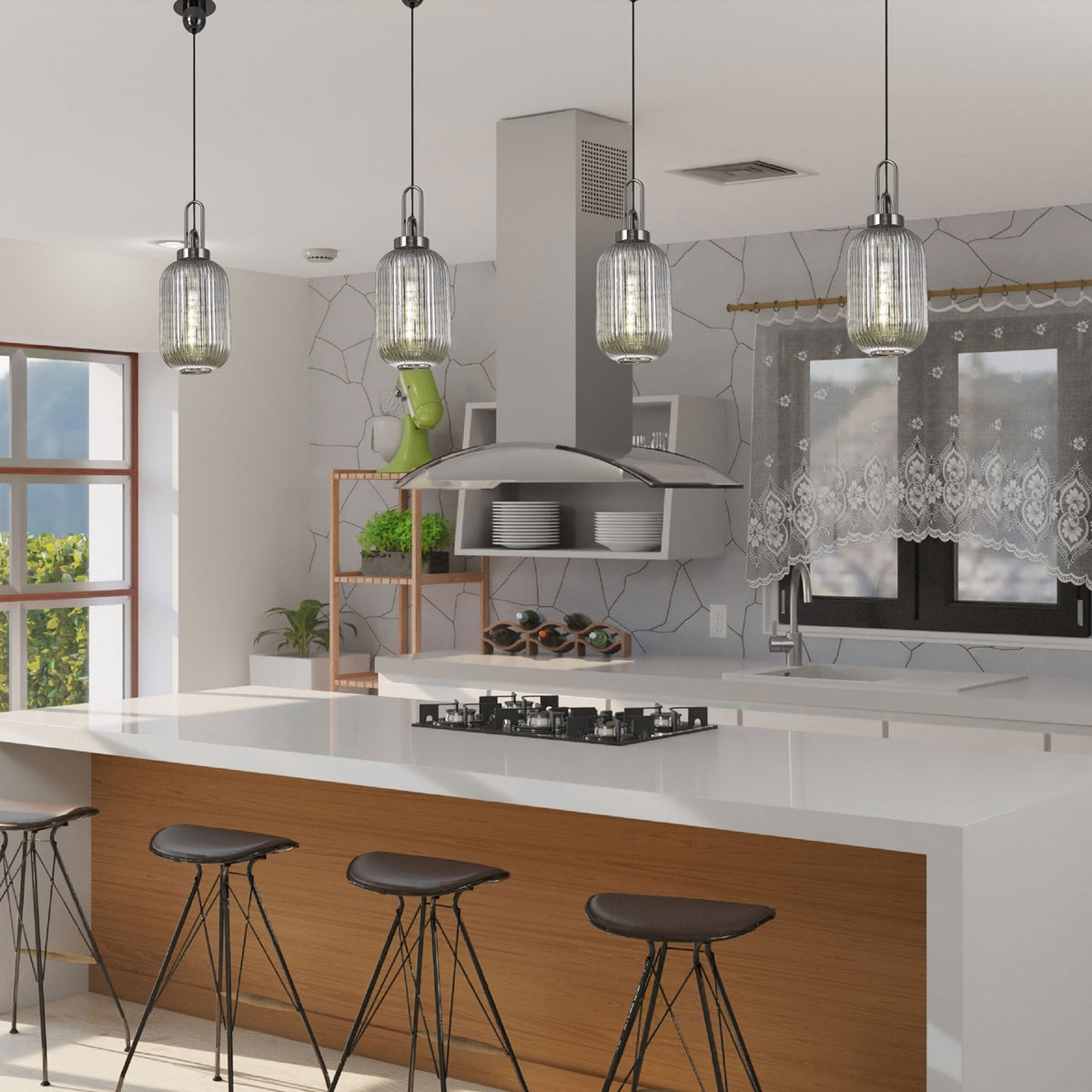 Atherington E27 Suspension Kit in Black Chrome & Matt Black