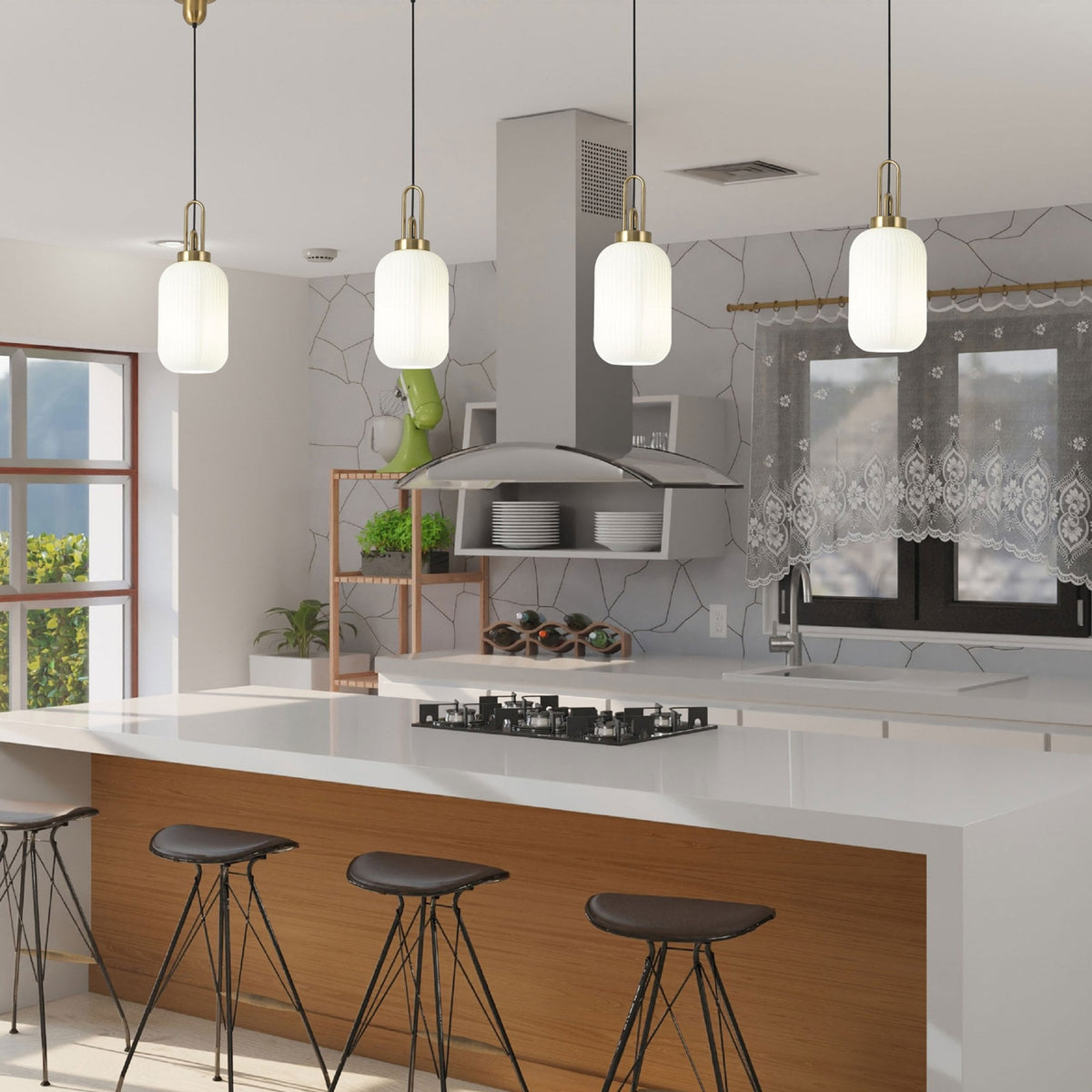 Atherington 20cm Cylinder Opal Glass Shade