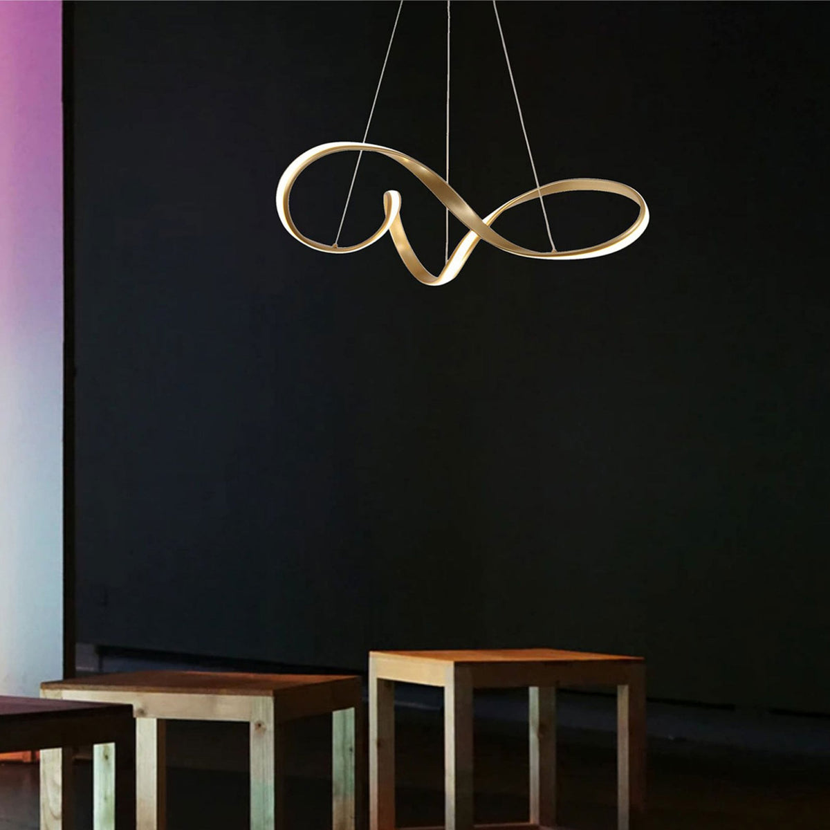 Beaford Large 42W LED Pendant in Sand Gold