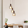 Belstone Triple Round Pendant in Mocha with Amber Glass