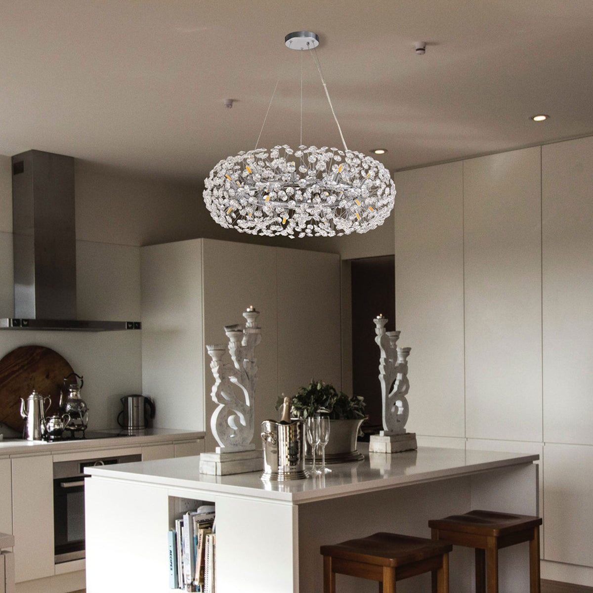 Bridestowe Pendant G9 20 Light in Polished Chrome & Clear Crystal