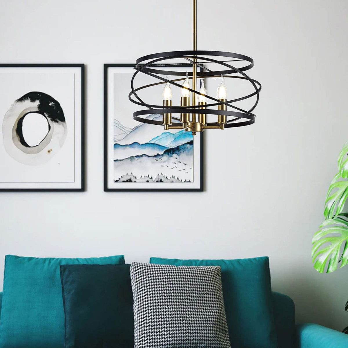 Buckfast Pendant in Black & Satin Gold