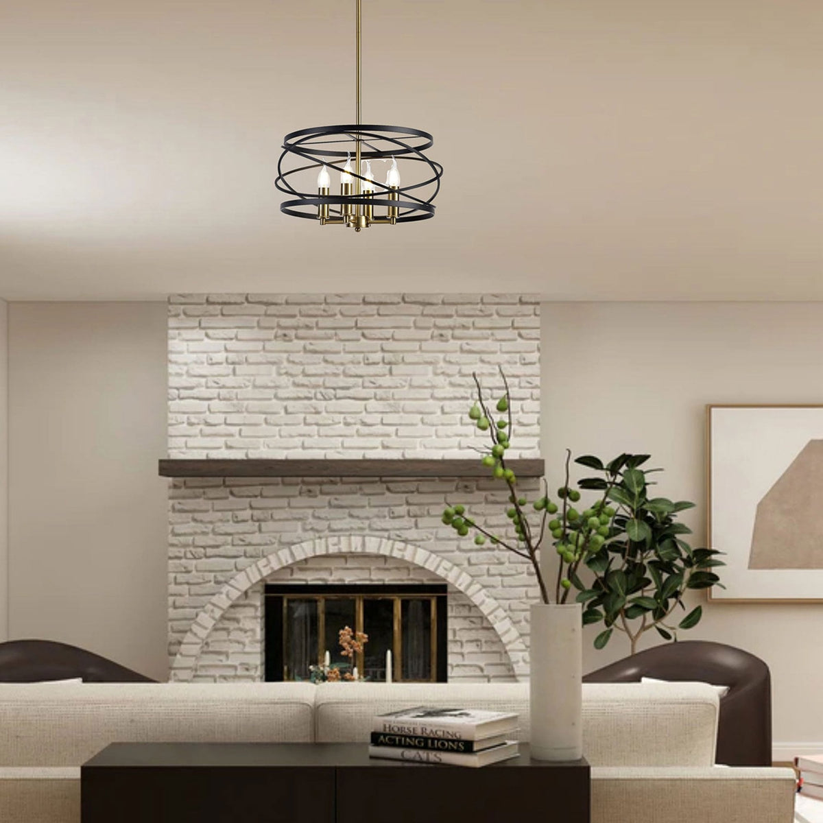 Buckfast Pendant in Black & Satin Gold