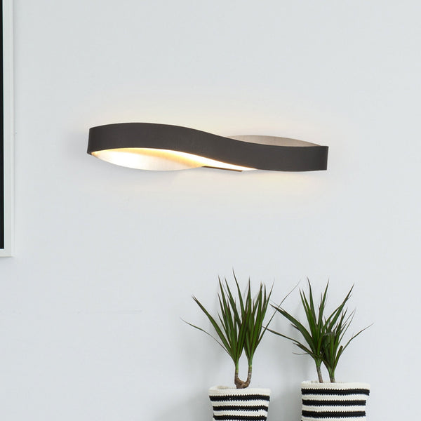 Clovelly Sand Anthracite and Satin Nickel LED Wall Light 6W 3000K 420lm