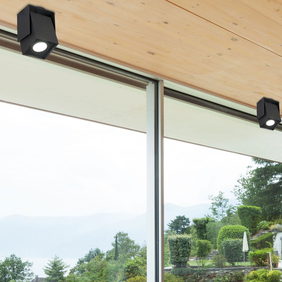 Dowland Adjustable Square GU10 Surface Mounted Spotlight in Sand Anthracite