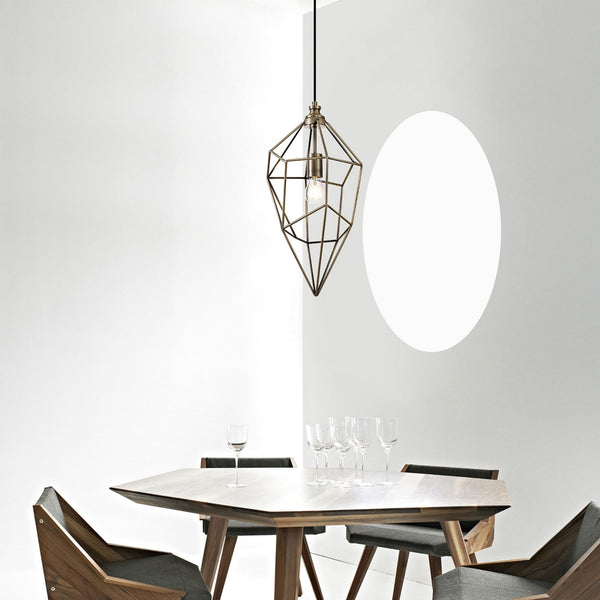 Dunterton Large E27 Pendant in Antique Brass