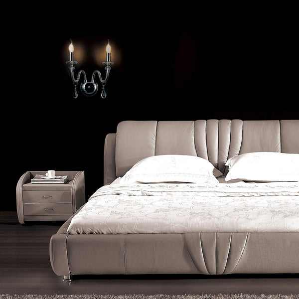 Gussard E14 Polished Chrome & Crystal Twin Wall Lamp