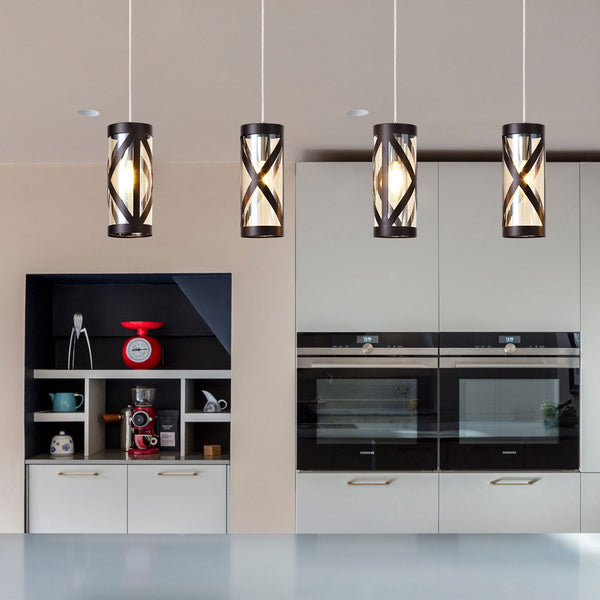 Harberton Four Light Pendant in Oiled Bronze