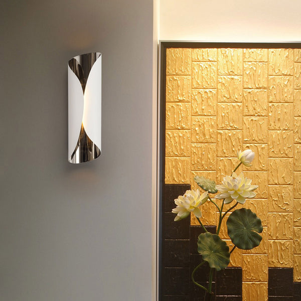 Inwardleigh Sand White and Polished Chrome LED Wall Light 7W 3000K 700lm